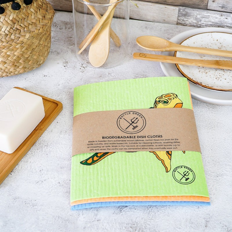 Battle Green Swedish dishclothes