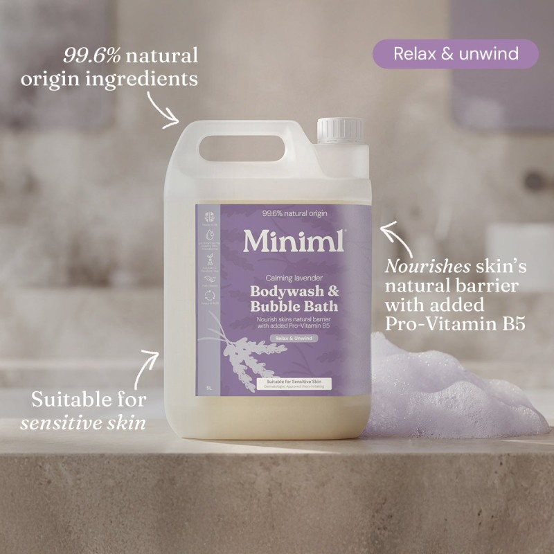 Miniml lavender body wash bubble bath