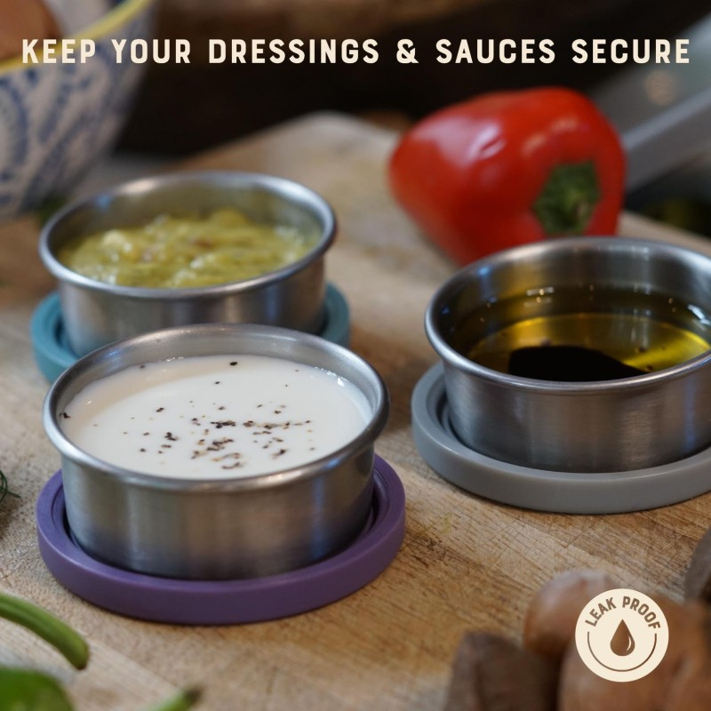 Moonmoon stainless steel lunch box dressings and sauces