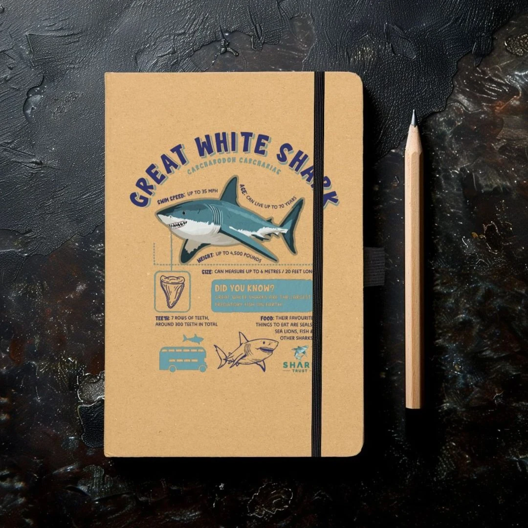 great white shark notebook