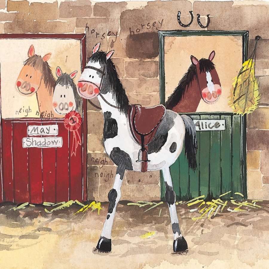 horses in stables