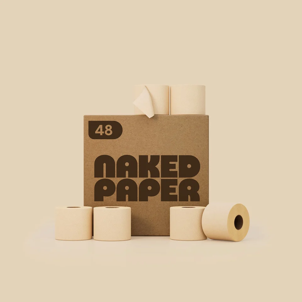 Naked paper toilet roll