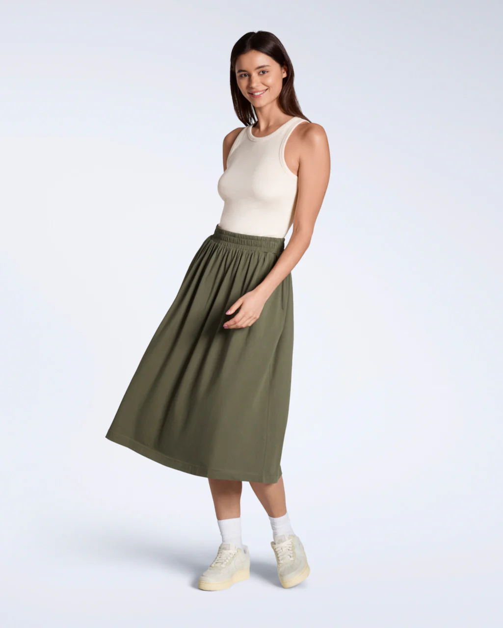 organic cotton gathered skirt 