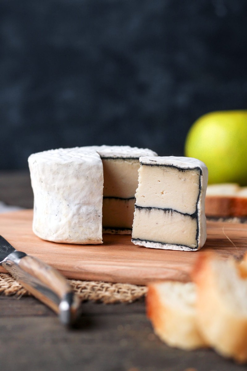 vegan ash-ripened camembert 