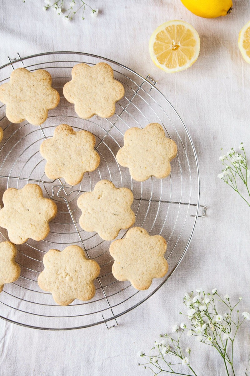 vegan chamomile lemon shortbread