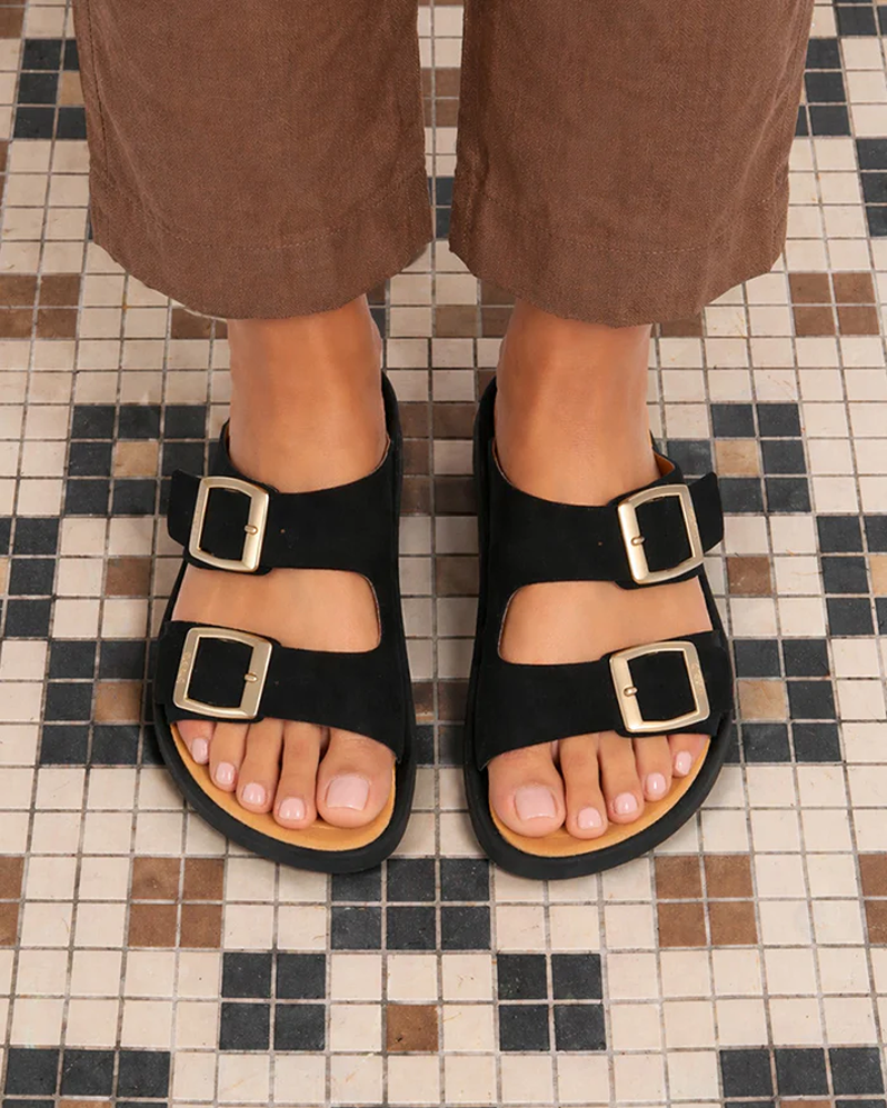 vegan comfort footbed sandals