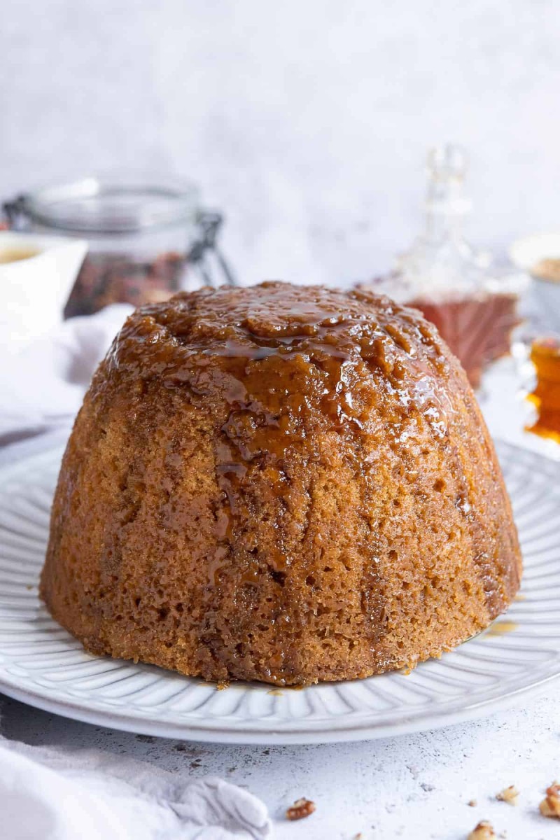vegan steamed maple syrup pudding